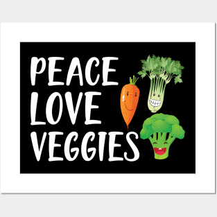 Vegetarian - Peace love veggies Posters and Art